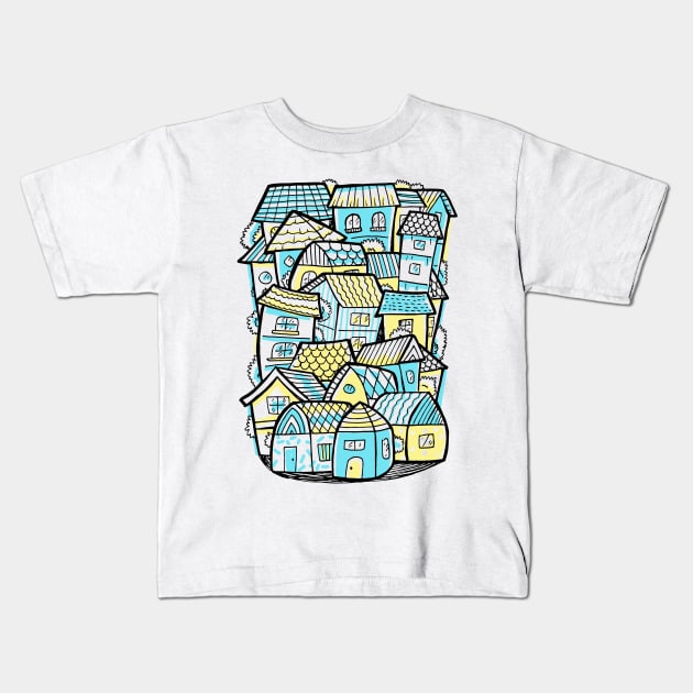 Beautiful Houses Kids T-Shirt by amramna